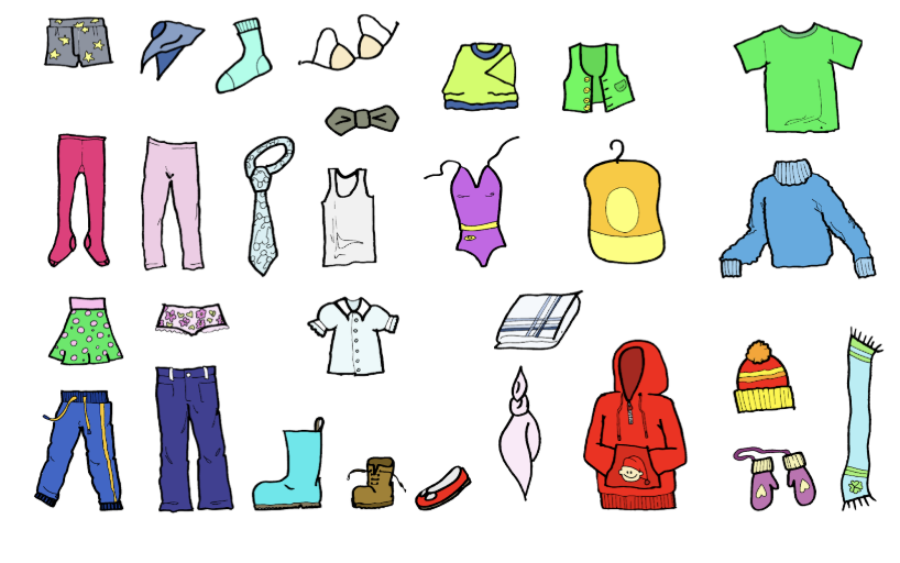 Many clothing options. Photo courtesy of Openclipart
